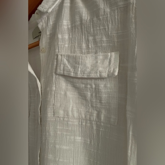 Thread & Supply White Short Sleeve Button Down Shirt 100% Cotton Size S - Picture 8 of 12